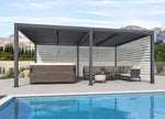 Aluminum Pergola with Roller Shade, 1 Long Side and 1 Short Side