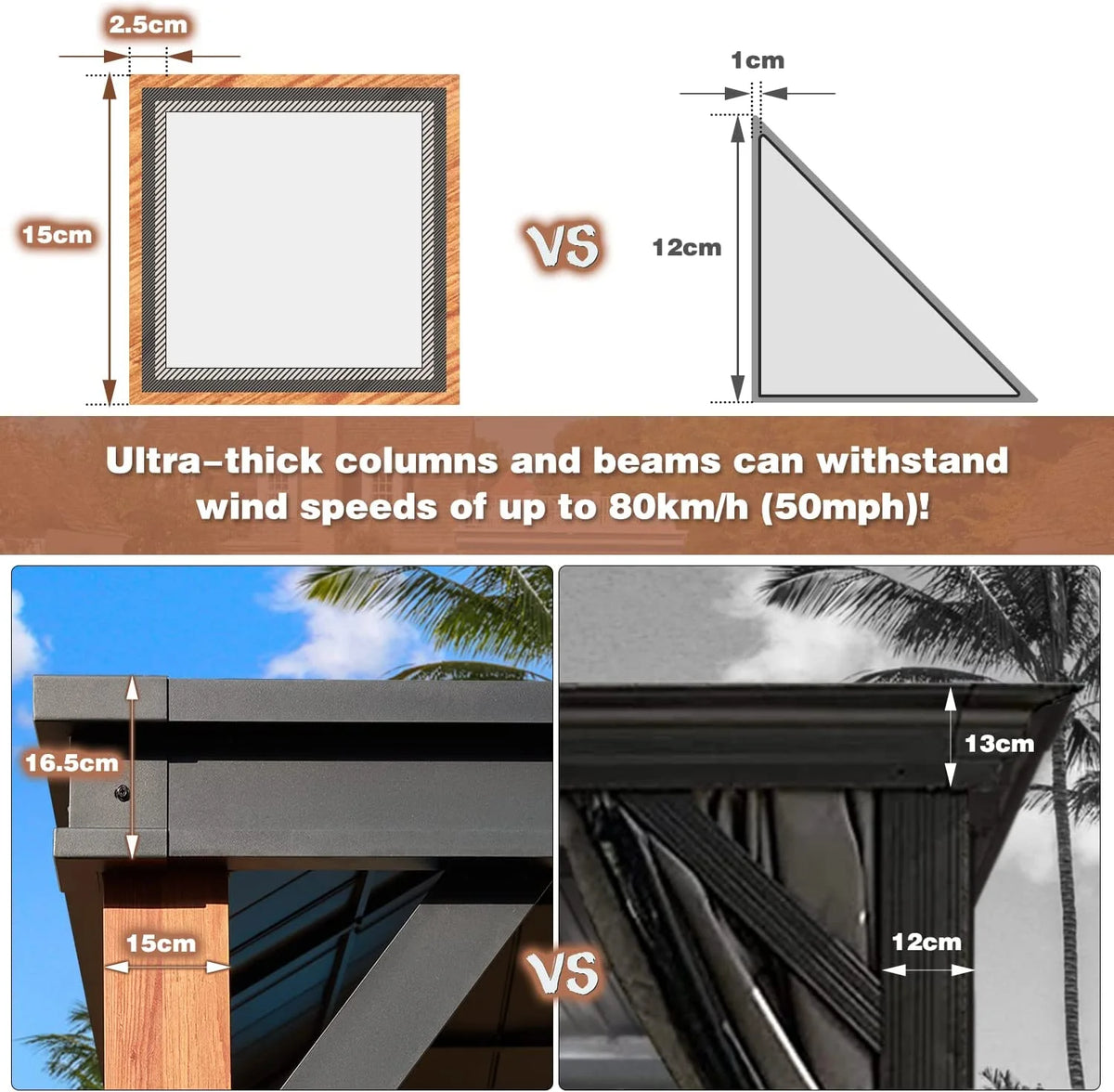 12' X 20' Hardtop Gazebo, Wooden Finish Coated Aluminum Frame Gazebo with Galvanized Steel Double Roof with Curtains and Netting