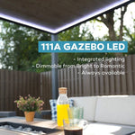 111 Aluminum Frame Pergola with Fixed Roof & LED Lights