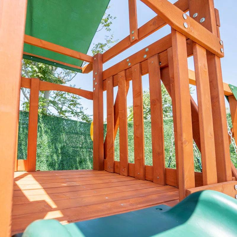 Sherwood kids swing set with Lifetime Warranty on 8' Double Wall Slide