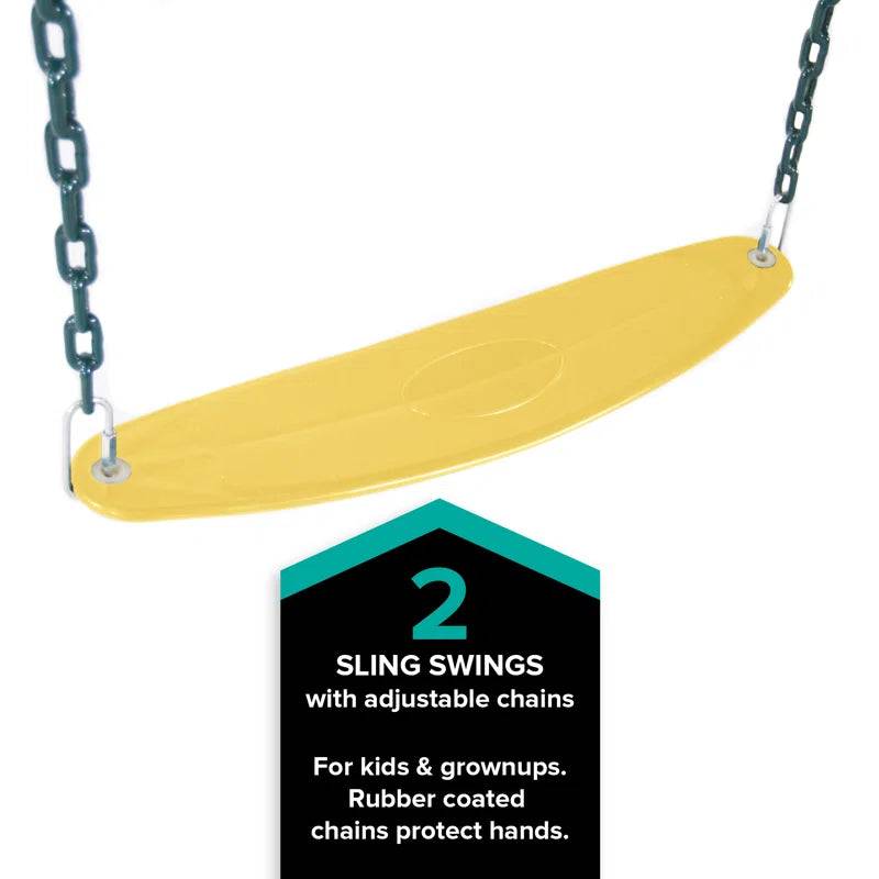 Sherwood kids swing set with Lifetime Warranty on 8' Double Wall Slide