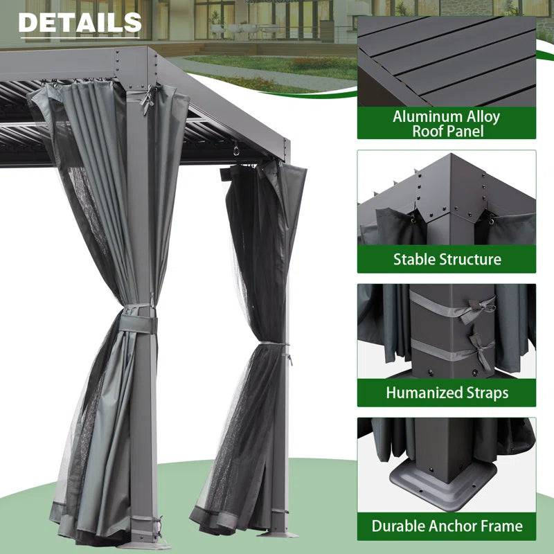 Outdoor Louvered Aluminum Pergola