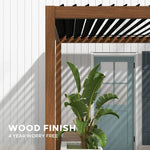 111S Takasho Wood Grain Aluminum Pergola with Adjustable Rainproof Louver
