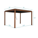 111S Takasho Wood Grain Aluminum Pergola with Adjustable Rainproof Louver