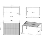 Elizabeth White Outdoor Louvered Aluminum Rainproof Pergola with Adjustable Roof