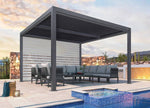 Aluminum Pergola with Roller Shade, 1 Short Side