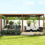 111S Takasho Wood Grain Aluminum Pergola with Adjustable Rainproof Louver