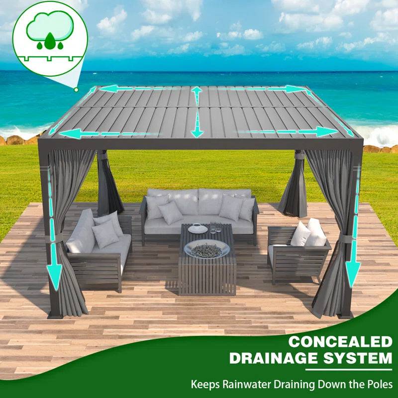 Outdoor Louvered Aluminum Pergola