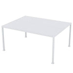 Elizabeth White Outdoor Louvered Aluminum Rainproof Pergola with Adjustable Roof