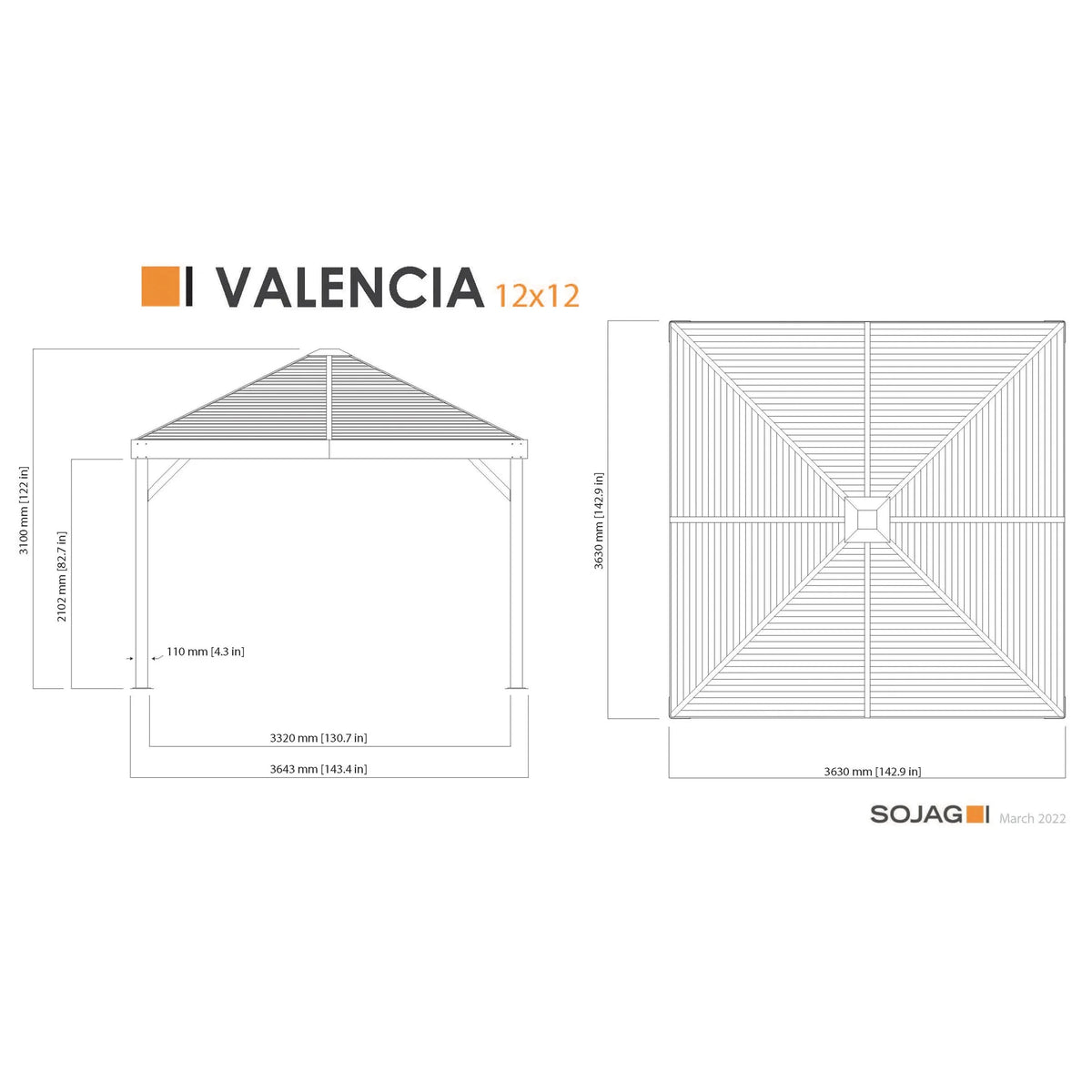 Valencia 12 Ft. X 12 Ft. Gazebo